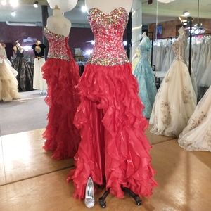 Partytiime Rhinestoned, Ruffled Corset Dress
